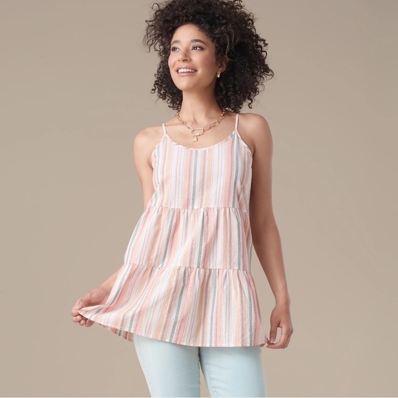 *HOST PICK* NEW Sadie Stripe Ruffle Tank in Blue Stripe - Picture 6 of 7